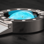 stone-hold watch in silver with a turquoise cabouchon