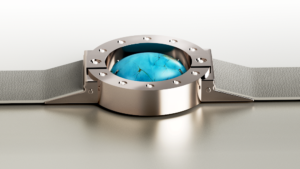 stone-hold watch in silver with a turquoise cabouchon, limited edition watch