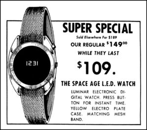 Vintage Advertising For The Luminar Electronic Digital LED Watch