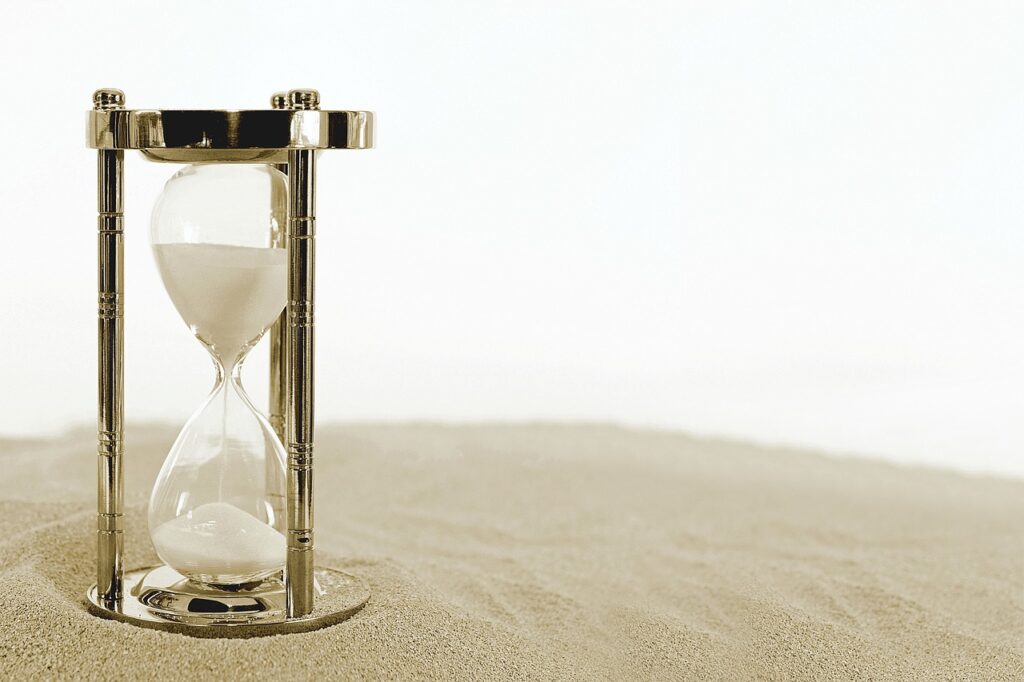 Hourglass representing the concept of time.
