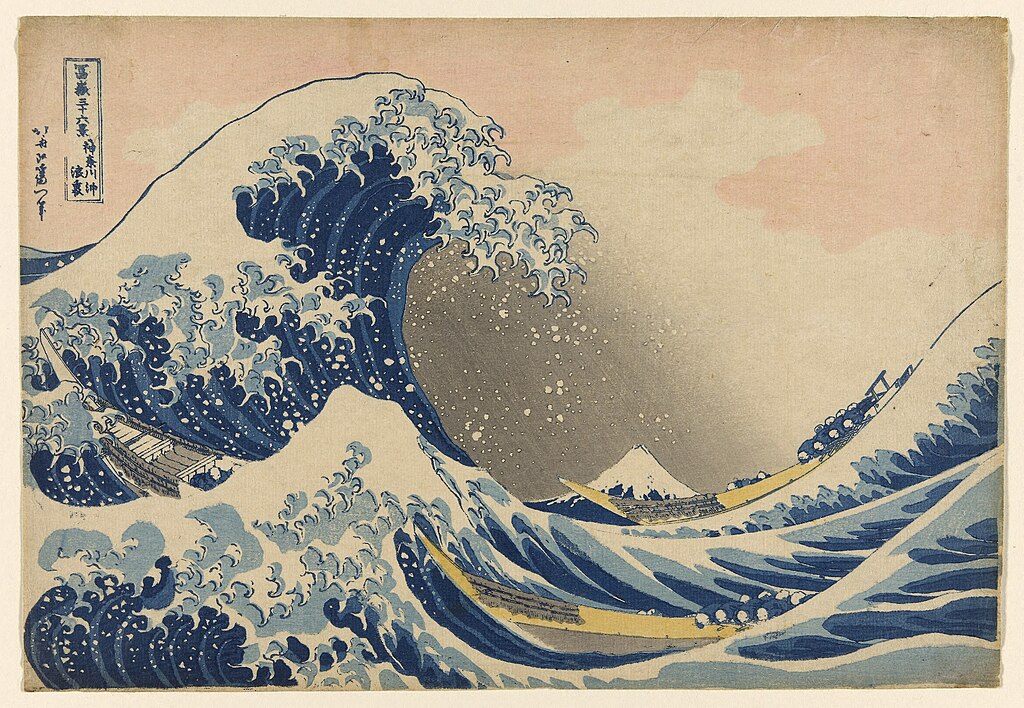 "The Great Wave Off Kanagawa", Japanese woodblock print,