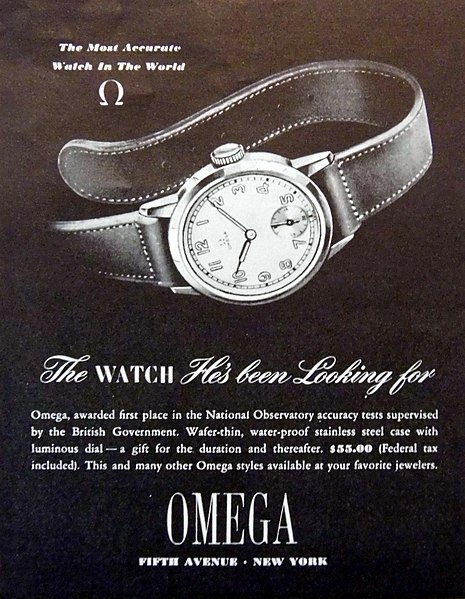 Early Omega watch advert