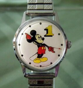 Mickey Mouse Character Watch, showing the evolution of the watch in 1933