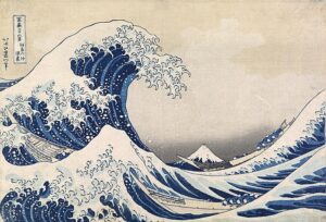 “The Great Wave off Kanagawa” by Katsushika Hokusai which uses the Golden ratio