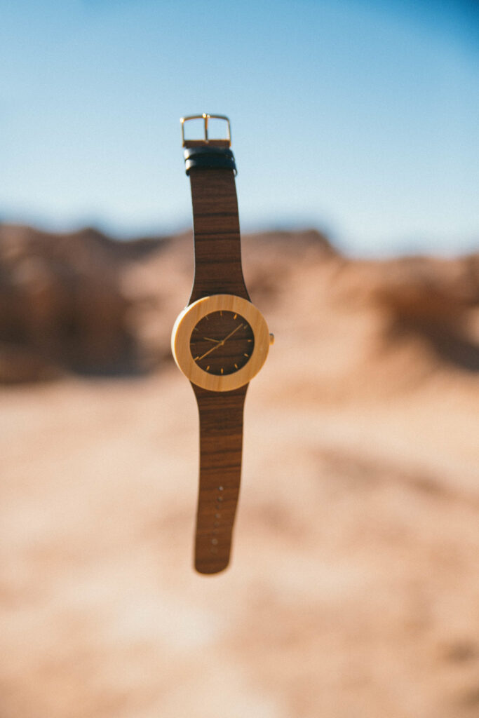 wood watch by Analog Watch Co - using organic material, with natural background