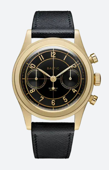 Baltic watch black and gold colours.