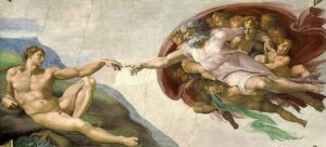 “The Creation of Adam” by Michelangelo which also uses the Fibonacci sequence