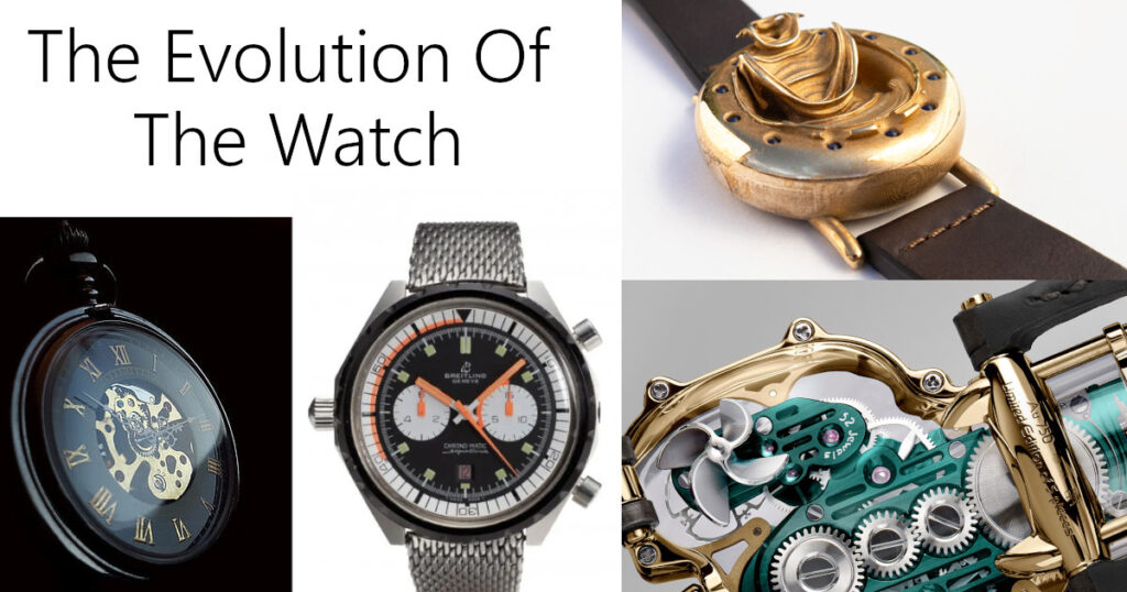The Evolution Of The Watch - title image, showing 4 different watches.
