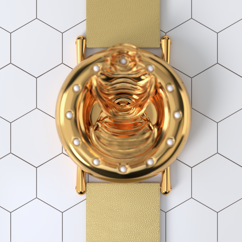 Fractal Emergence watch in gold