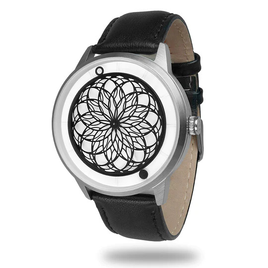Humism watch with moving mathematical design
