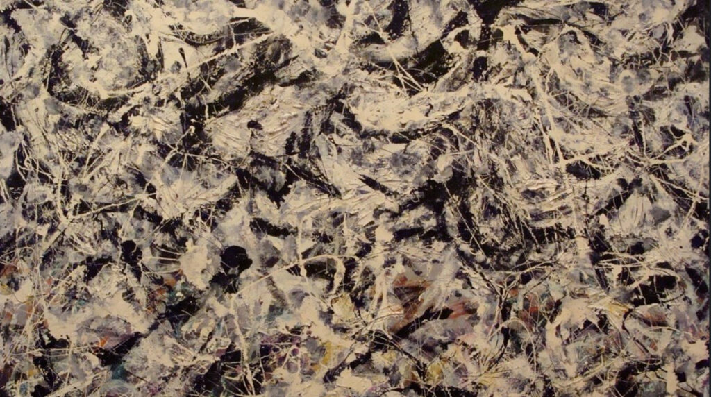Jackson Pollock Greyed Rainbow, drip paintings which have a fractal dimension