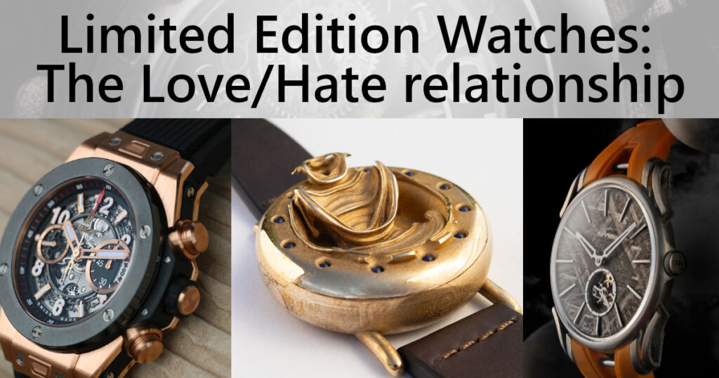 Limited Edition Watches -  title image - showing 3 limited edition watches.