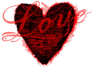 love concept, with heart and the word "love"