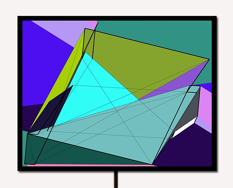 Manfred Mohr mathematics in art geometric shapes and different colours