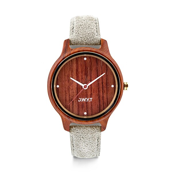 Montre en bois DWYT - wood watch, isolated on white background