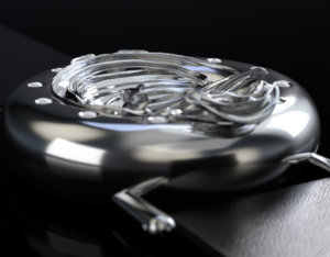 Fractal Emergence in silver. 3D fractal watch