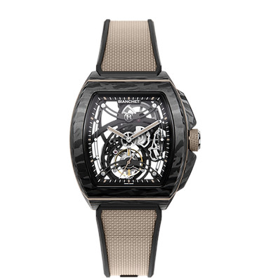 Bianchet Tourbillon B1.618 Openwork watch, isolated on a white background