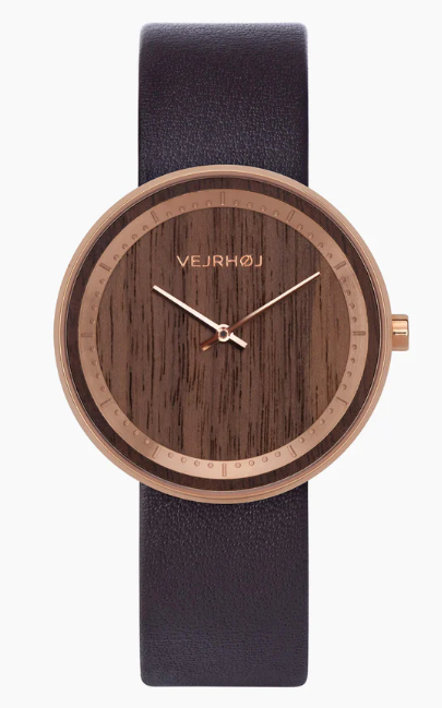 Vejrhøj wooden watch, on pale grey background