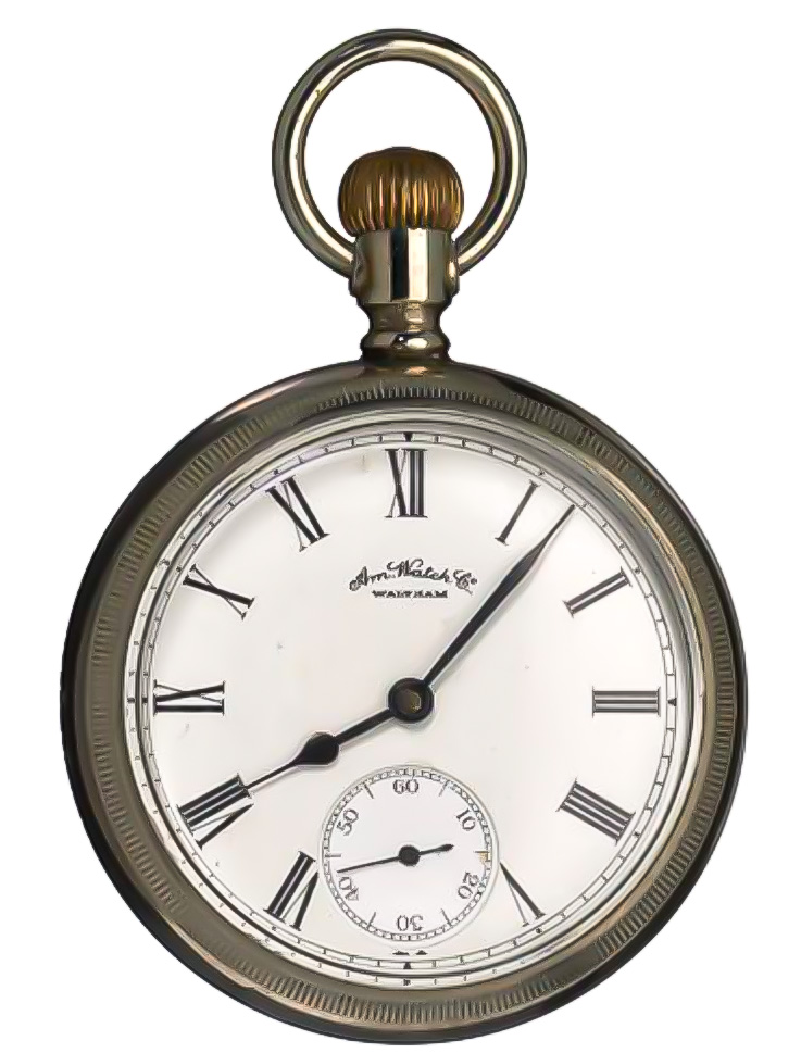 Waltham pocket watch, isolated on white background