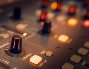 modern audio equipment closeup