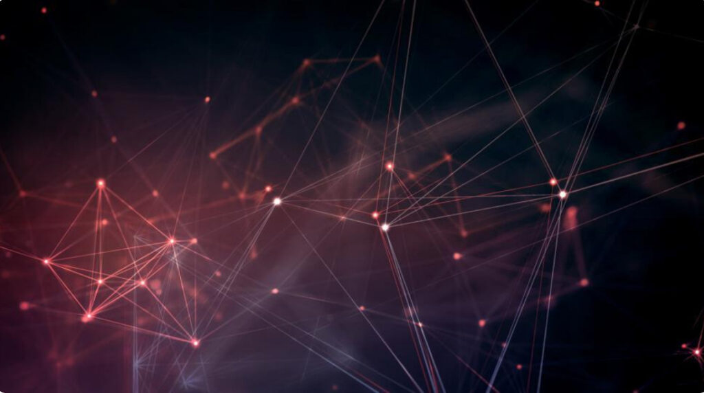 data concept image showing complex structure of interconnected network nodes