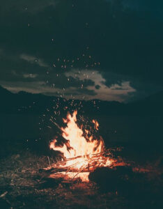 bonfire in wilderness