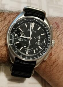 Bulova Lunar Pilot watch used during the Apollo 15 mission 