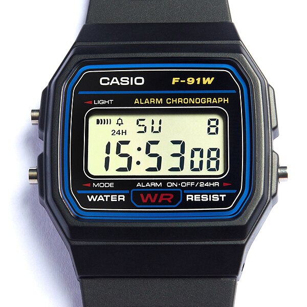 Casio FW91 digital watch, first released in 1989