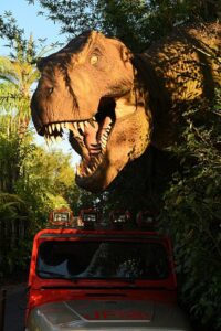 Jurassic Park T-Rex Going for Jeep - an example of algorithmic design in CGI