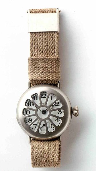 a wristwatch worn during World War 1, made by Waltham
