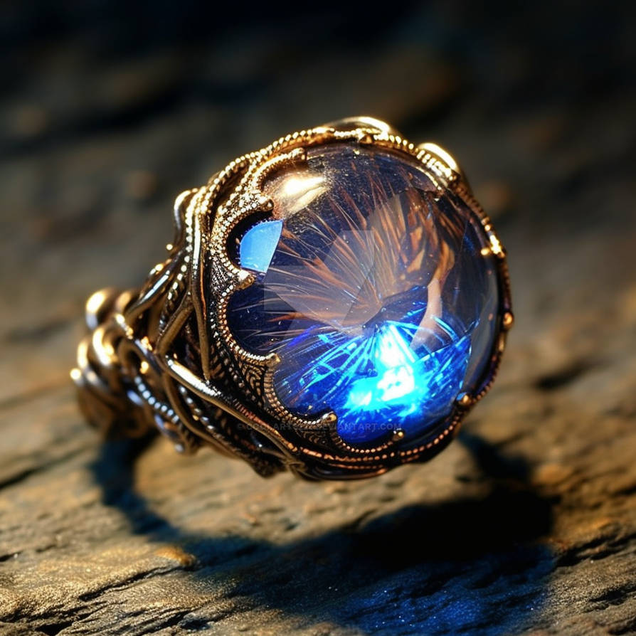 algorithmic design in jewellery, example of AI jewellery design, ornate ring on rock surface