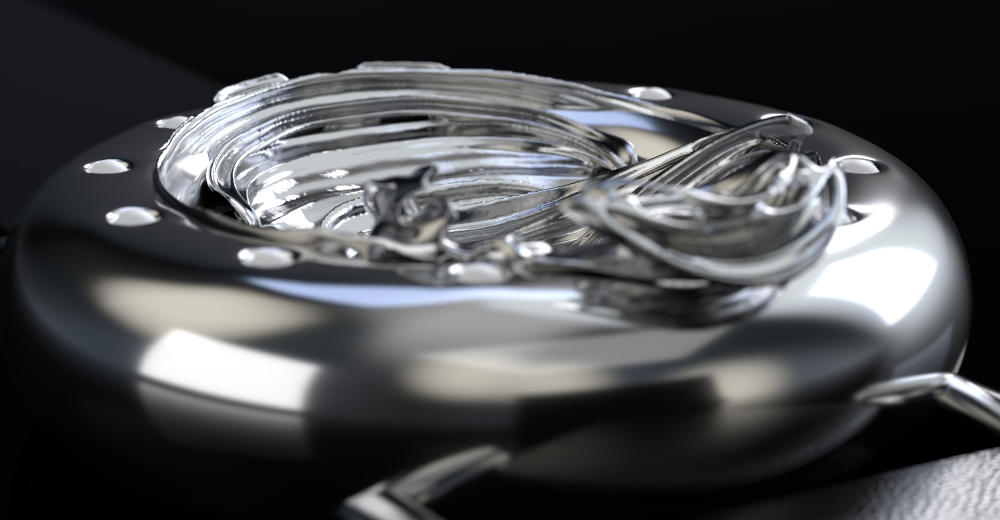 Fractal Emergence watch in platinum, closeup
