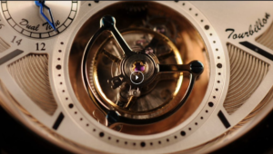 Stuhrling Tourbillon Movement - closeup of an unusual watch complication