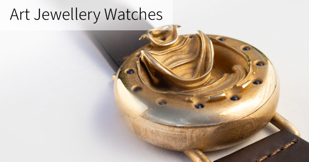 Art jewellery Watches - title image, showing one of our art-jewellery-based watches.