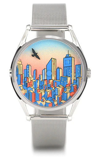 Mr Jones Tadaima watch, vertical, on white background - a luxury British watch brand.