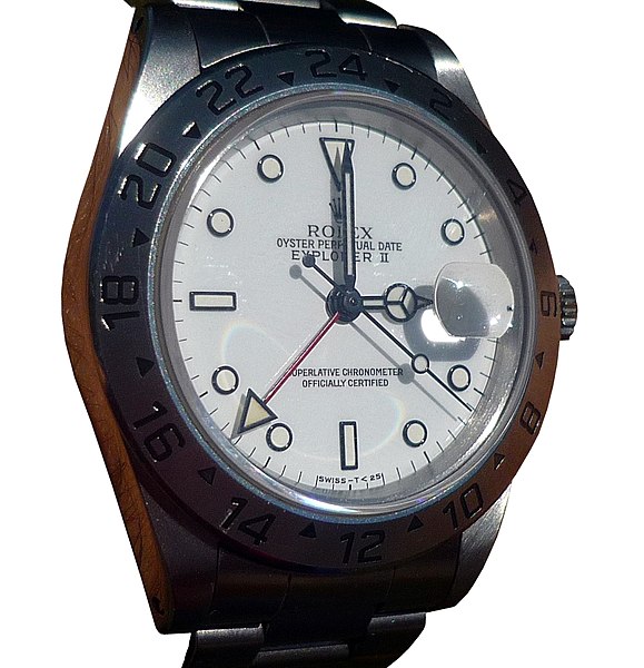 Rolex Explorer II, isolated on white background.