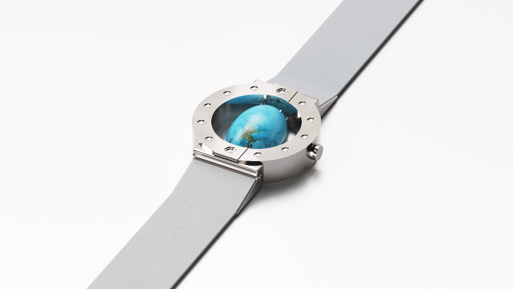 Stone hold watch - silver