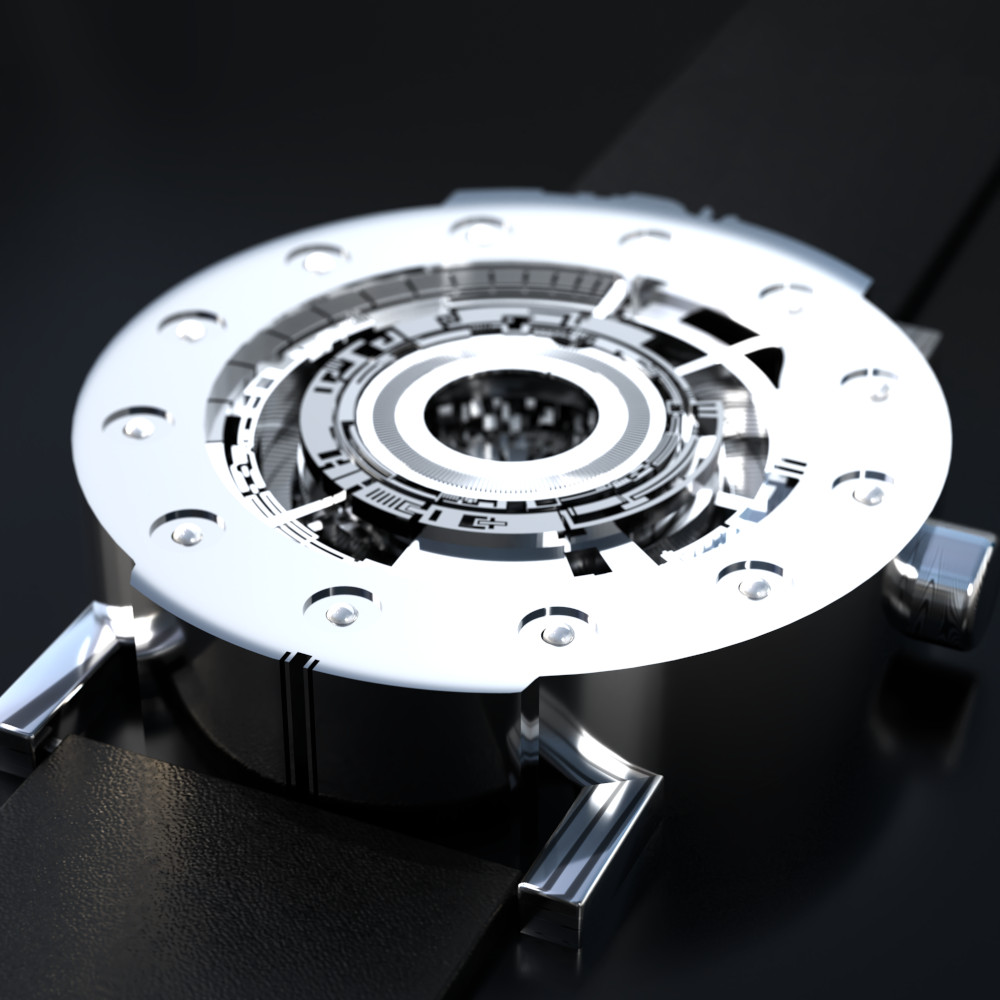 Techno-circle watch in aluminium -An art jewelry based watch.