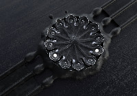 Poppy Seed-pod watch, blackened silver. Thumbnail