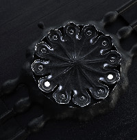 Poppy Seed-pod watch, blackened silver. Thumbnail