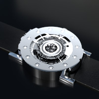 Techno-circle #1 watch, aluminium. Thumbnail