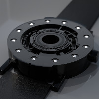 Techno-circle #1 watch, anodised aluminium. Thumbnail