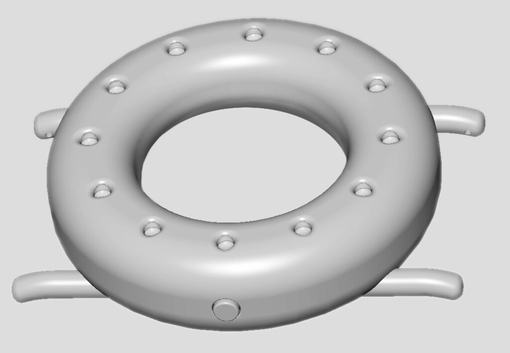 3D watch template curved with hole