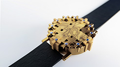 Cross #1 wristwatch in bronze with olive wood