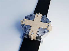 Cross #1 in silver with light oak - thumbnail