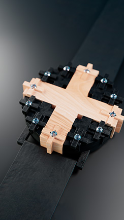 Cross #1 watch aspen and blackened silver, dark background. Thumbnail