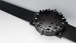 Cross #1 wristwatch in blackened silver with ebony wood - thumbnail