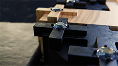 Cross #1 watch aspen and blackened silver. Closeup. Thumbnail