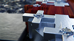 Cross #1 watch yew and silver. Cloesup. Thumbnail