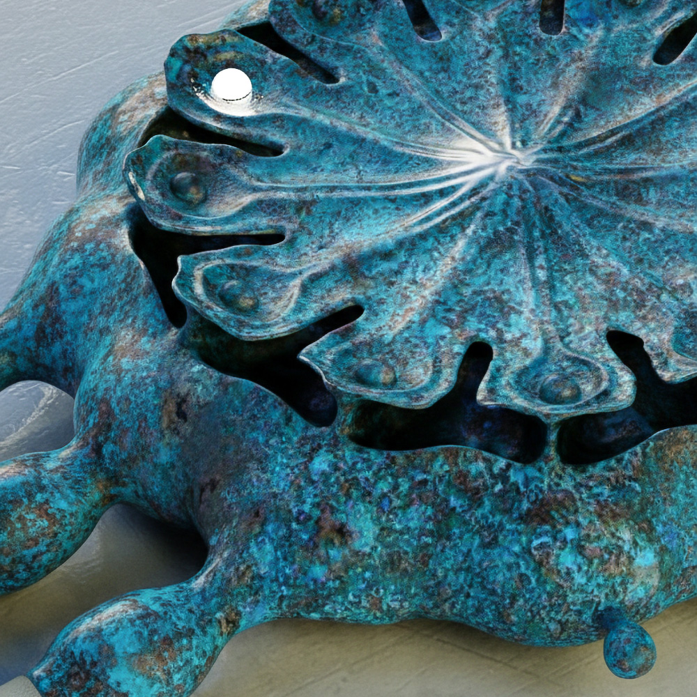 Poppy Seed Pod watch in patinated bronze